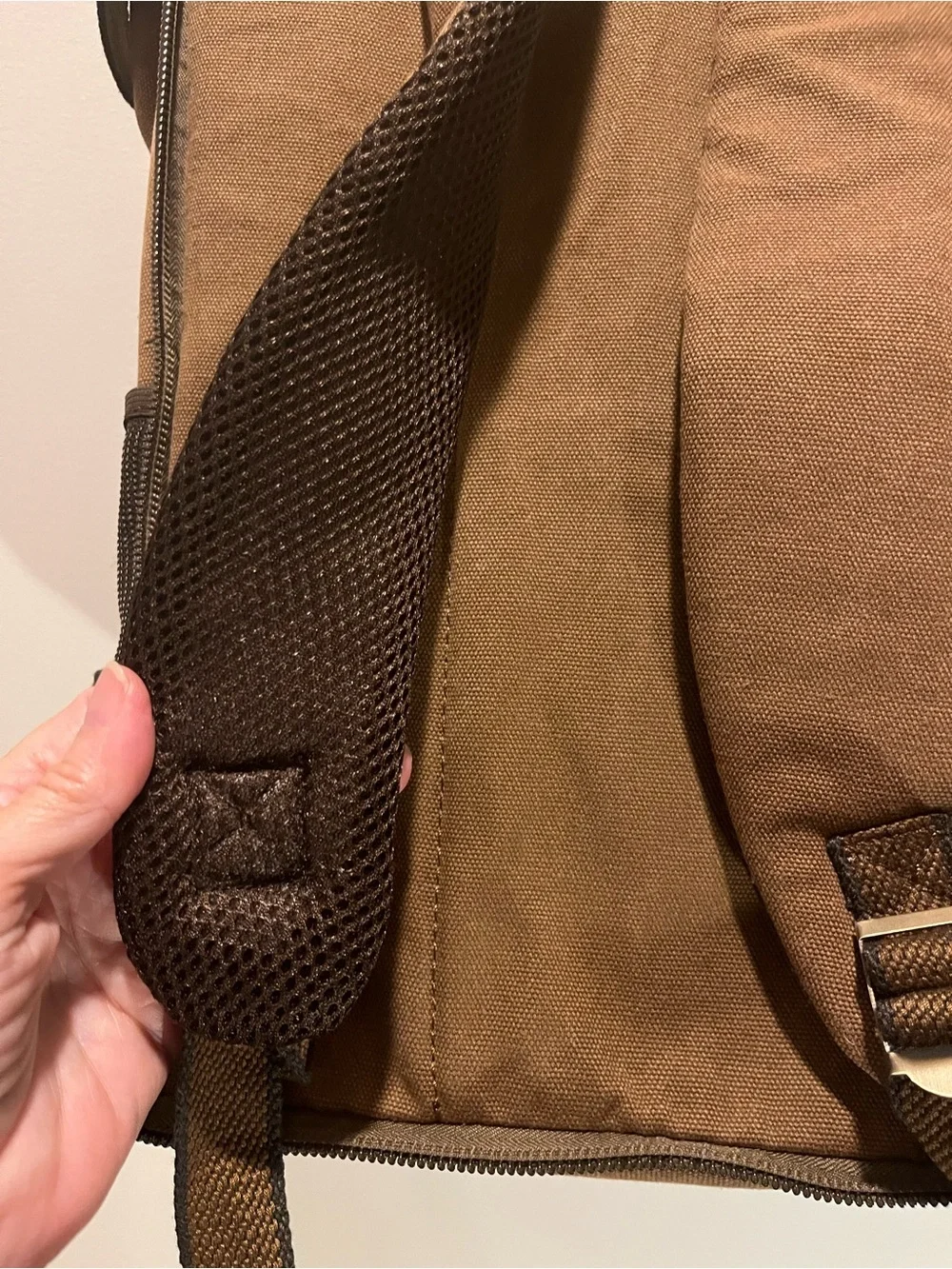 NWT Men's Brown Canvas Leather Messenger Bag - Backpack Shoulder strap Satchel